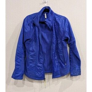 Women's Tek Gear Blue Fleece Nylon Full Zip Jacket Size Large